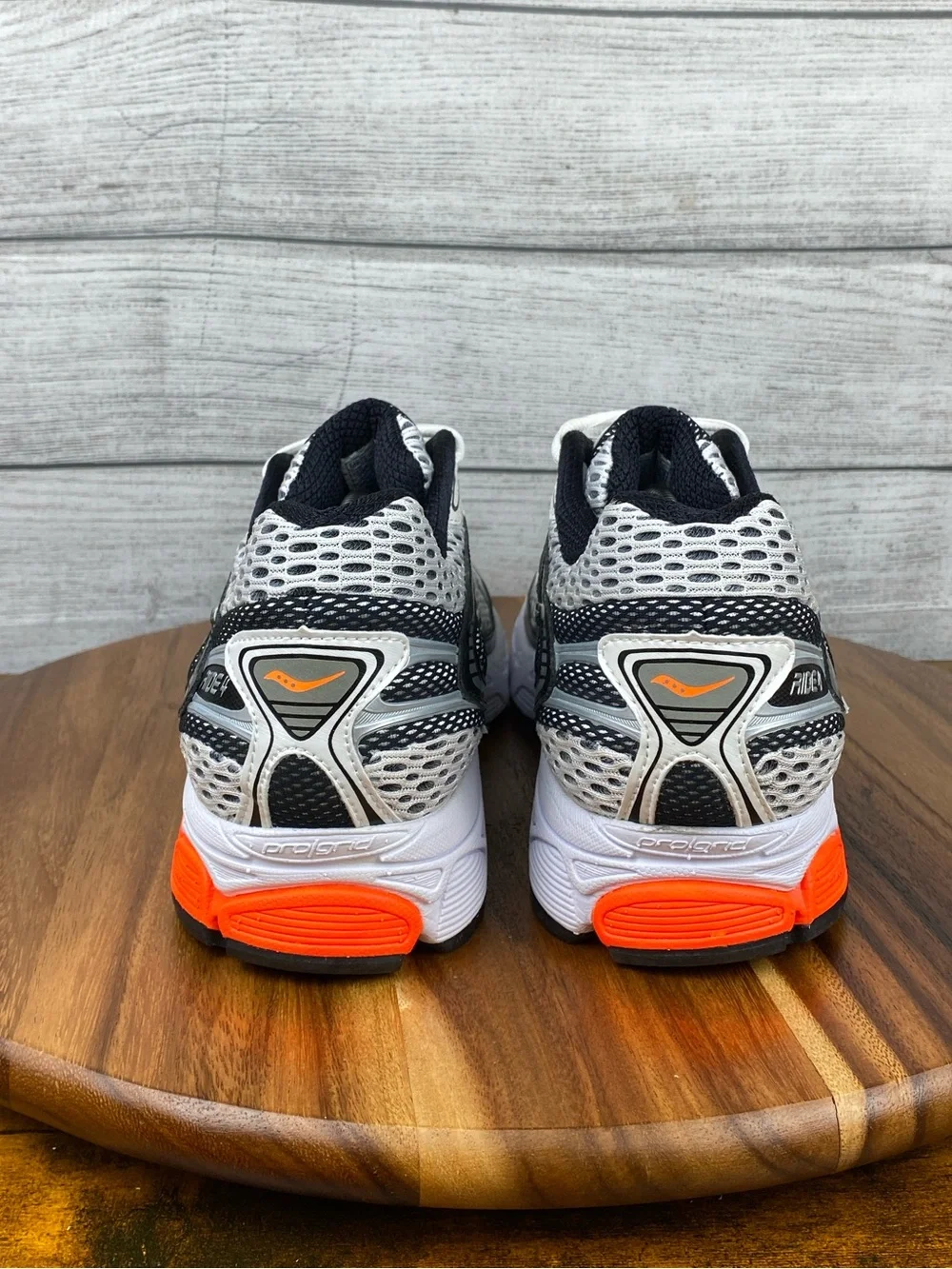 Saucony Ride 5 Millennium Silver White Orange Y2K Sneakers Men’s Shoe Size 12